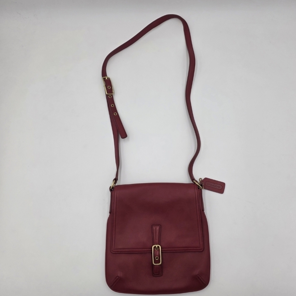 Coach Vintage Red Leather Legacy Slim Flap Messenger Crossbody Bag No. 9592